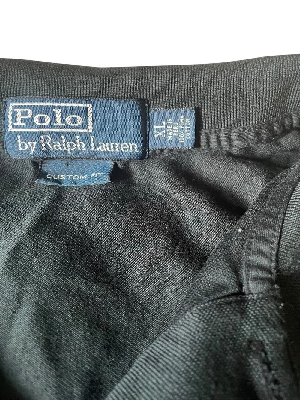 ⁠Polo Ralph Lauren Pima Cotton Polo Shirt Black XL⁠
